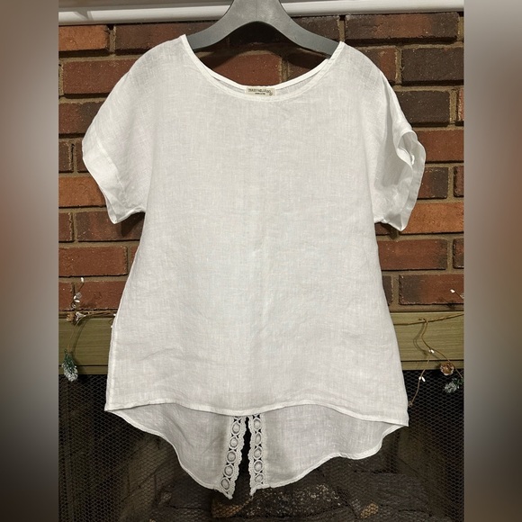 🛍️ Terzo Millenio 100% Linen high low top with excellent condition. - Picture 2 of 7